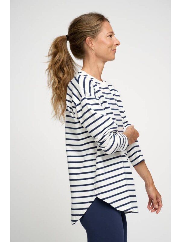 streep shirt donkerblauw