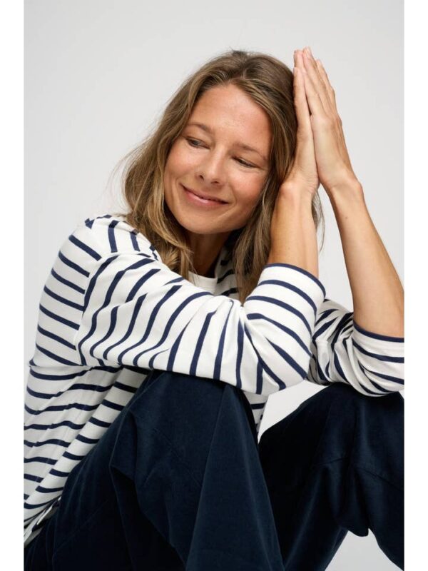 streep shirt donkerblauw - Afbeelding 2