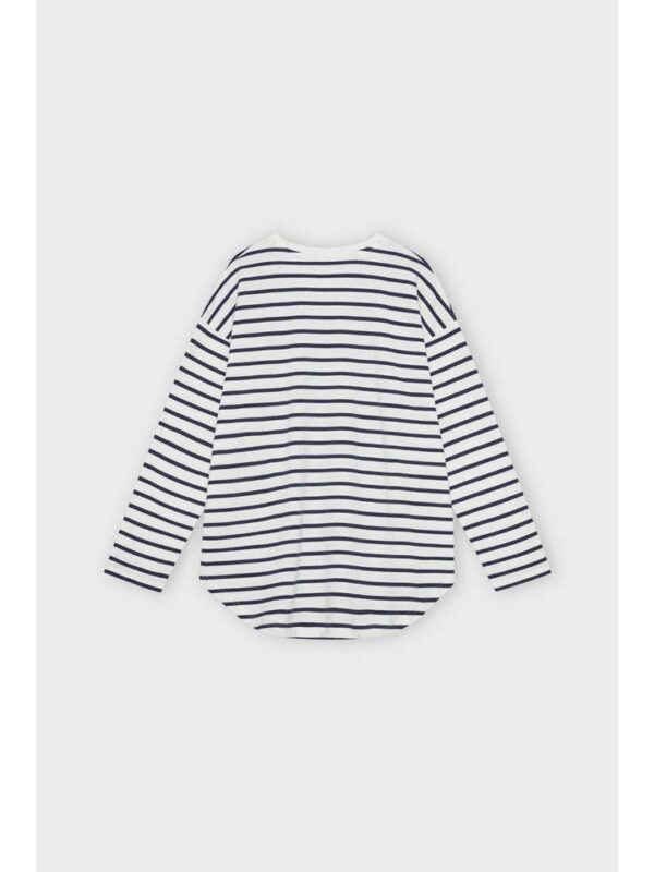 streep shirt donkerblauw - Afbeelding 4
